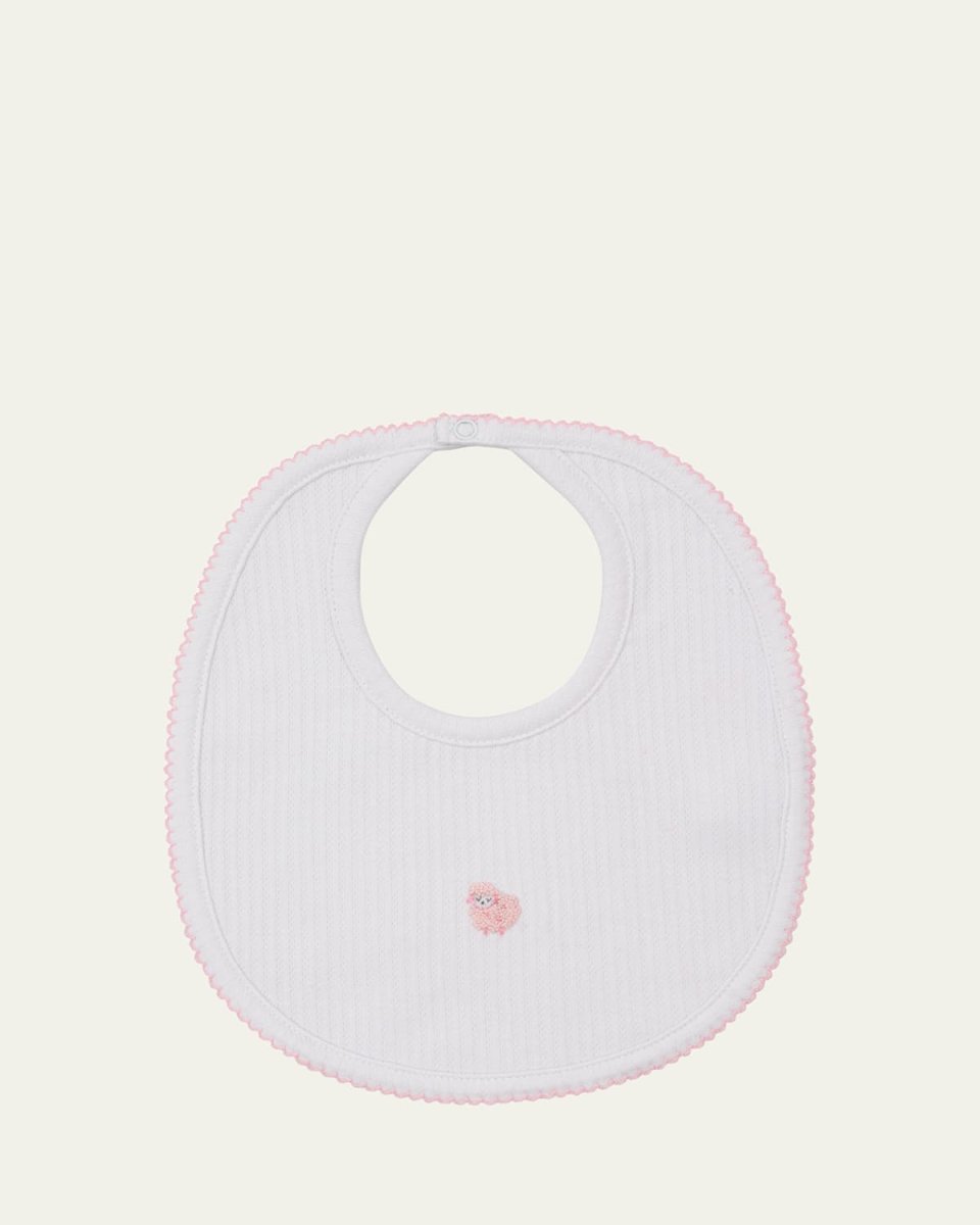 Girl's Baa Baa Baby Sheep Hand Embroidered Bib